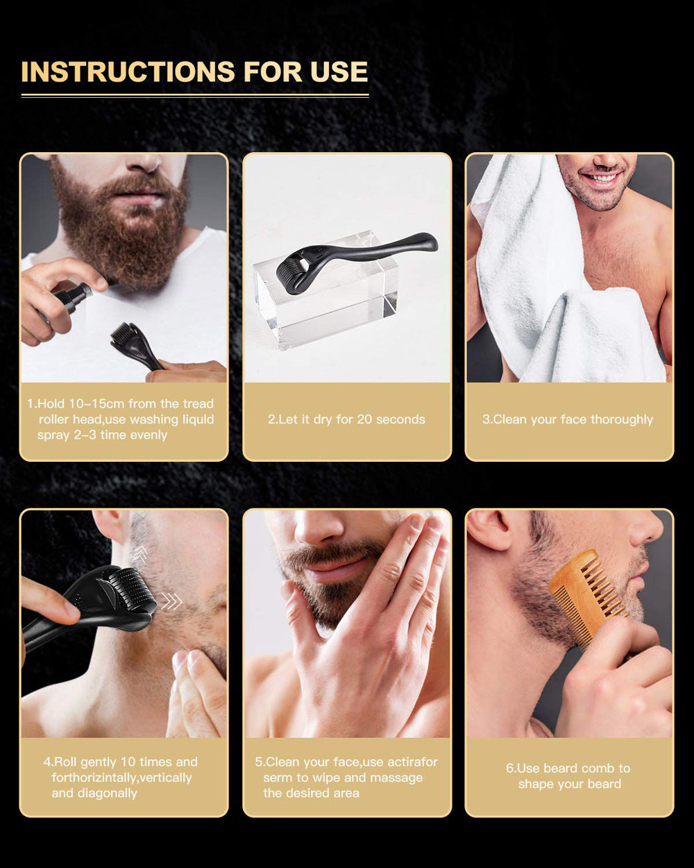 Beard Growth Microneedle Roller Kit