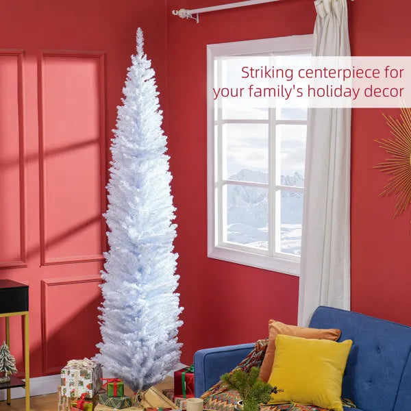 8' Slim Artificial Christmas Tree with 618 Realistic Branches