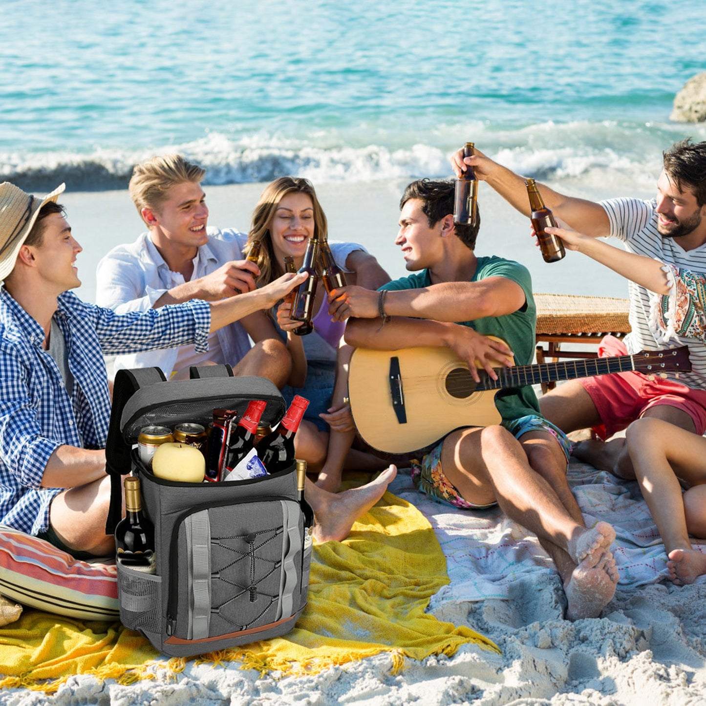 Insulated Cooler Backpack with 36 Can Capacity - Multi-Pocket Design