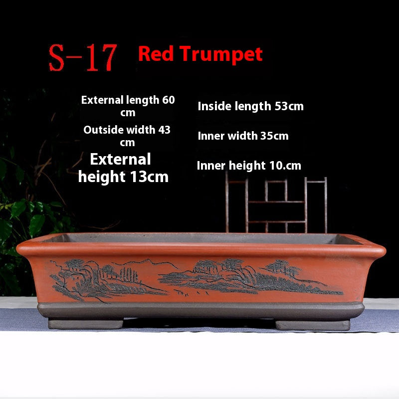 Rectangular Non-Porous Rockery for Bonsai Trees Garden Decor