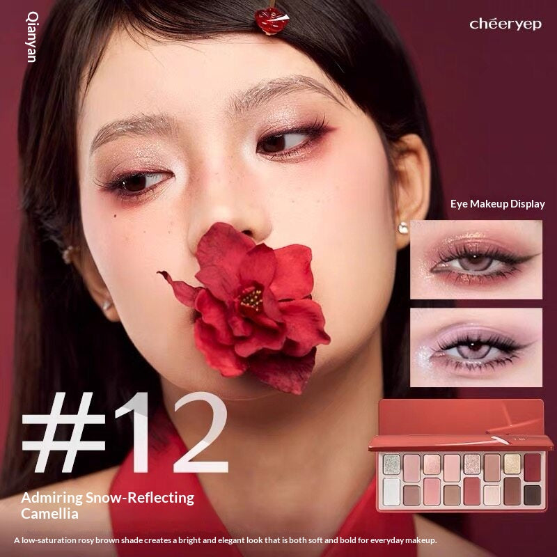 16-Color Eyeshadow Palette Matte and Shimmer Finishes for Makeup and Cosplay