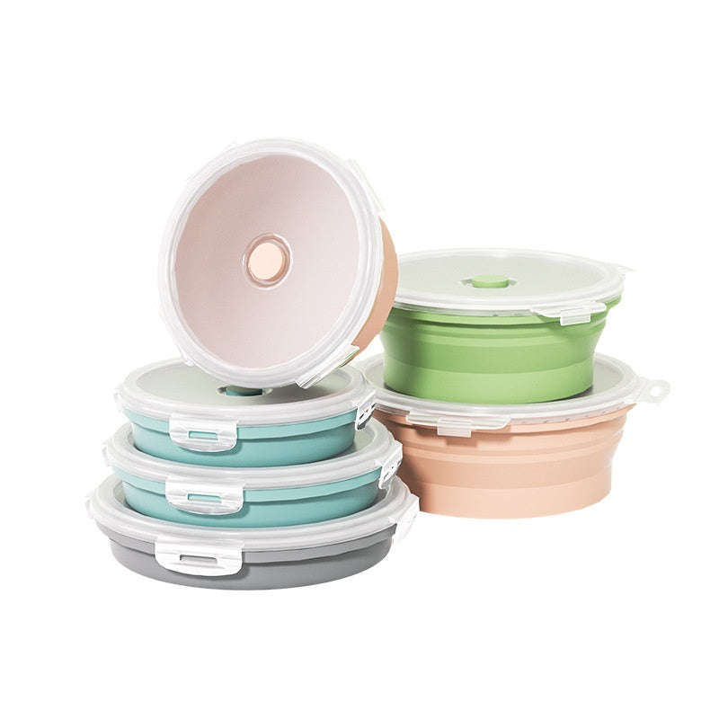 Outdoor Silicone Folding Lunch Box Set - Reusable Food Storage Container