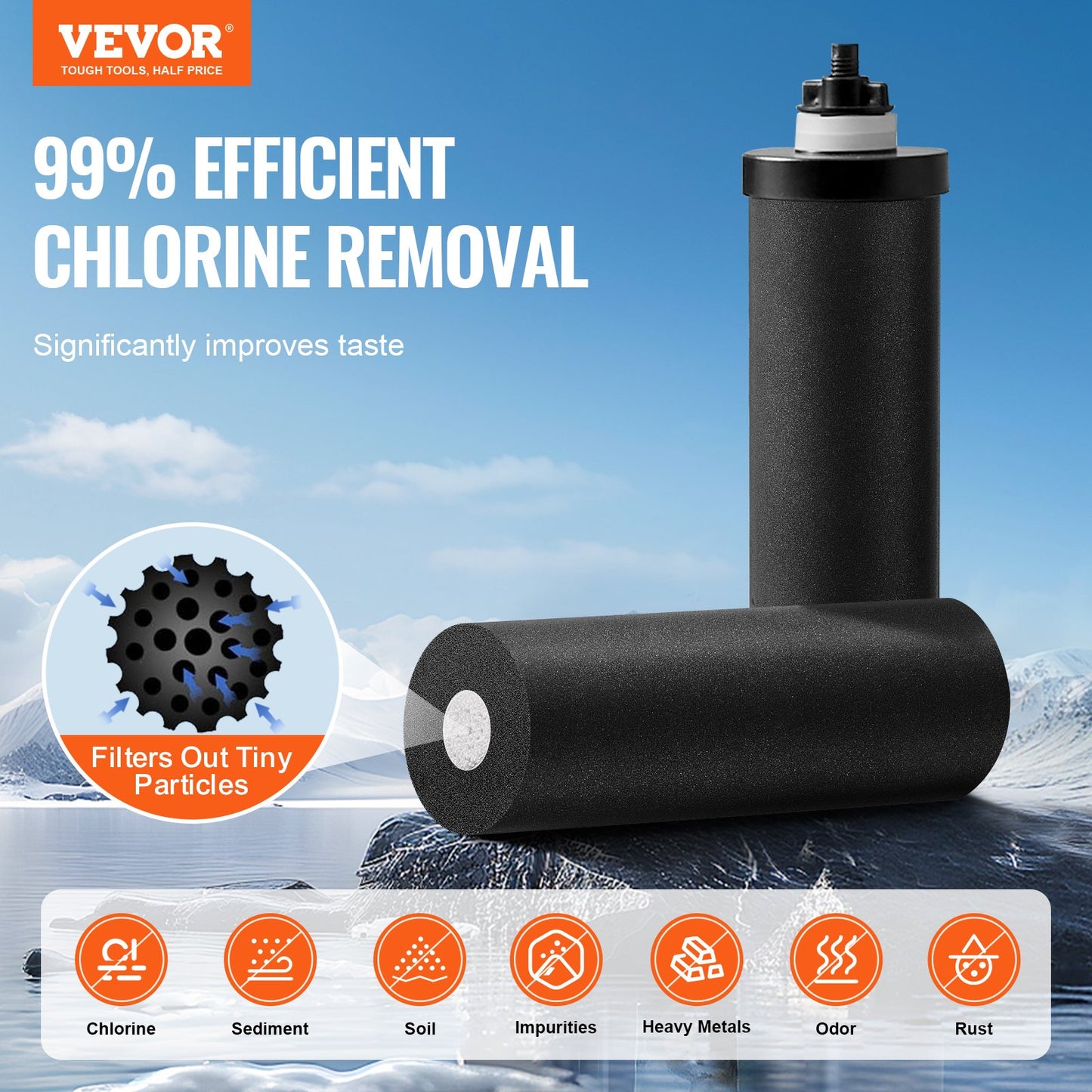 Gravity-Fed Countertop Water Filter System - Stainless Steel, 2 Filters