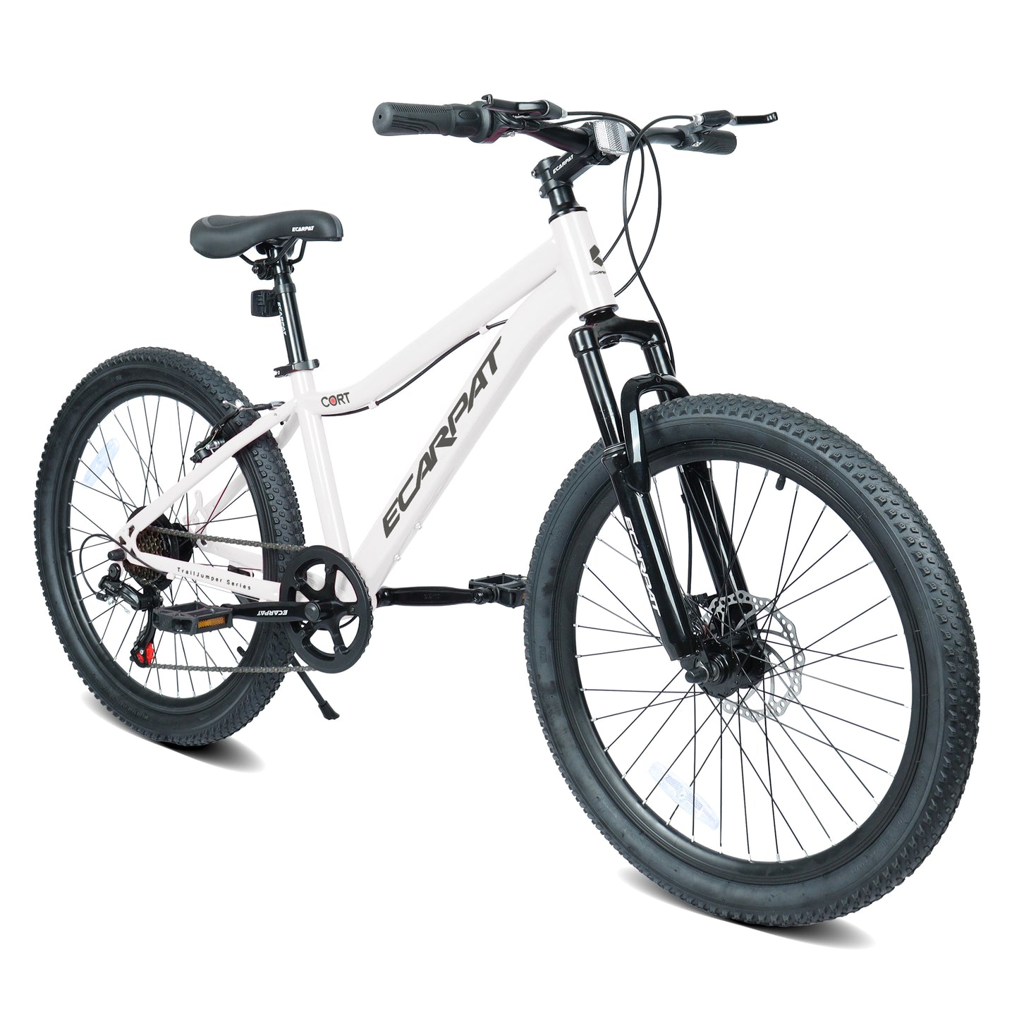 Youth Mountain Bike 24 Inch - 7 Speed, Front Suspension, Disc Brakes