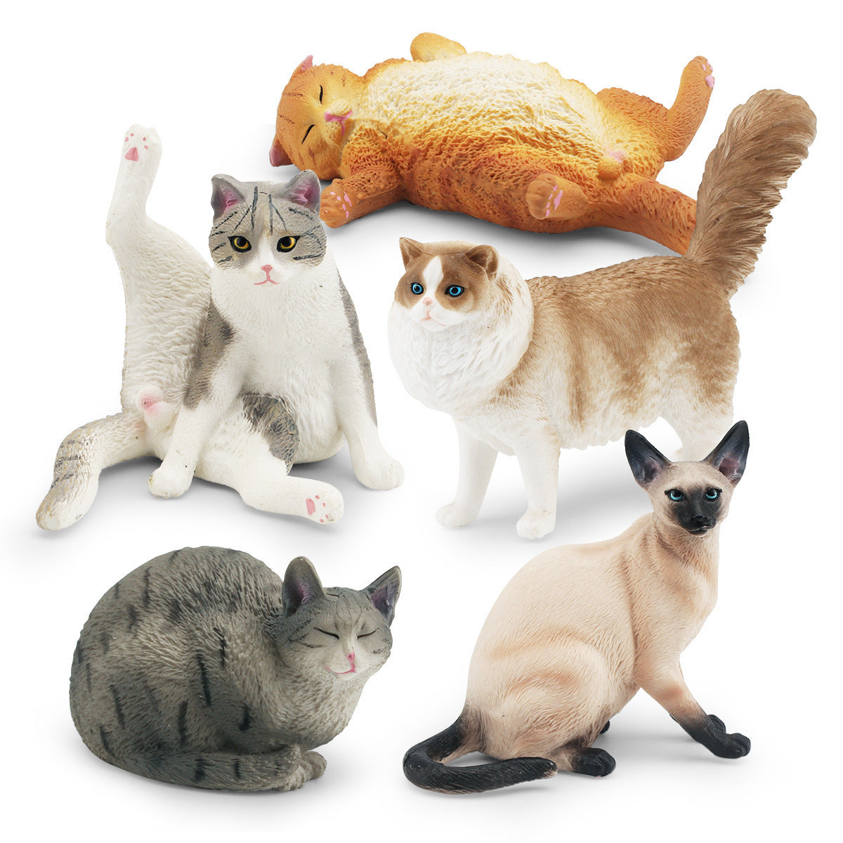 Children's Animal Model Figurines Set - Educational PVC Cat Figures for Kids & Decor