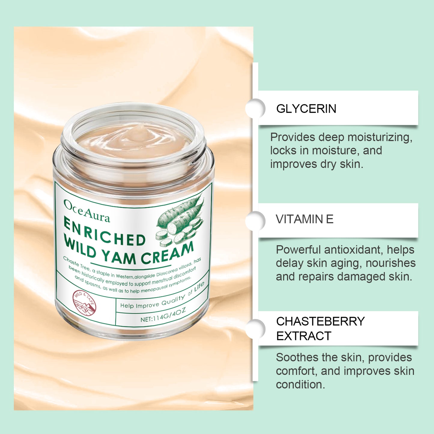 Wild Yam Body Moisturizer - Firming and Hydrating Skin Cream