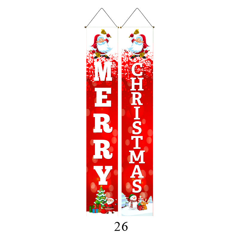 Christmas Lattice Curtain Hanging Flag for Festive Decor - Multiple Styles