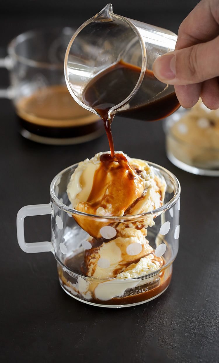 High Temperature Resistant Glass Cup - Clear Drinkware with Dot & Cross Patterns