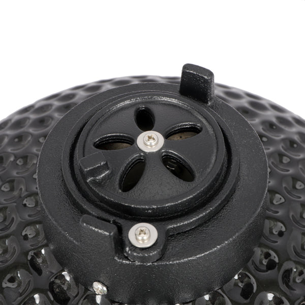 13in Round Charcoal Ceramic Grill Black for Outdoor Barbecue