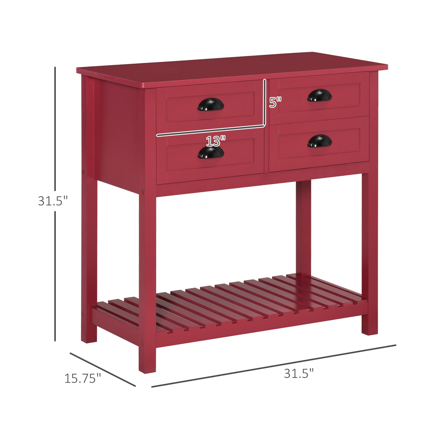 Sideboard Buffet Cabinet with Storage, Modern Coffee Bar 4 Drawers