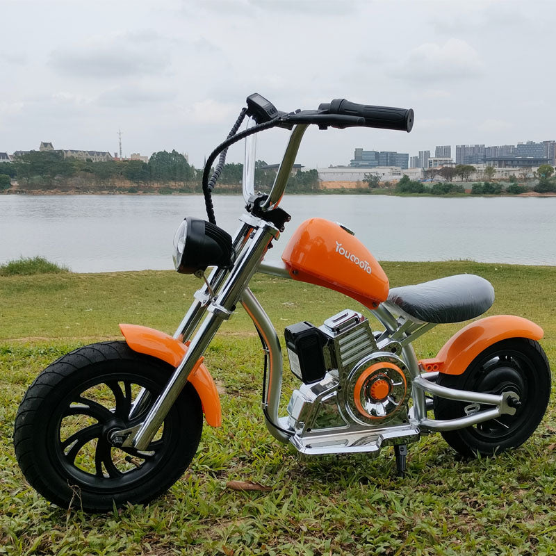 Kids Electric Motorcycle 12-Inch Ride On Toy - Orange