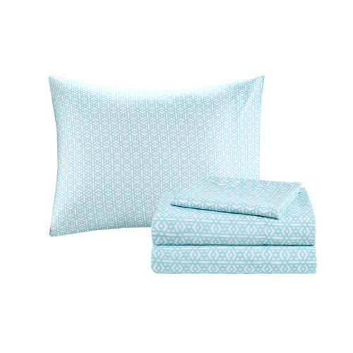 Queen Boho Comforter Set with Bed Sheets - Navy