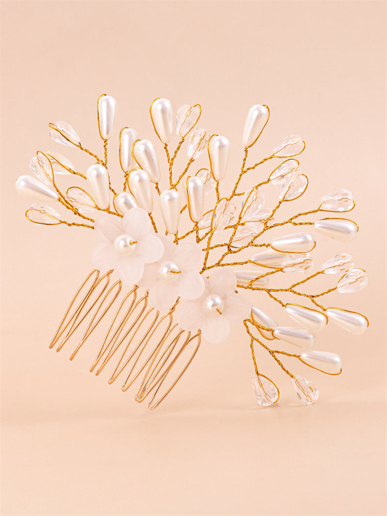 Crystal Flower Hairpin Clip - CS113 Comb Insertion