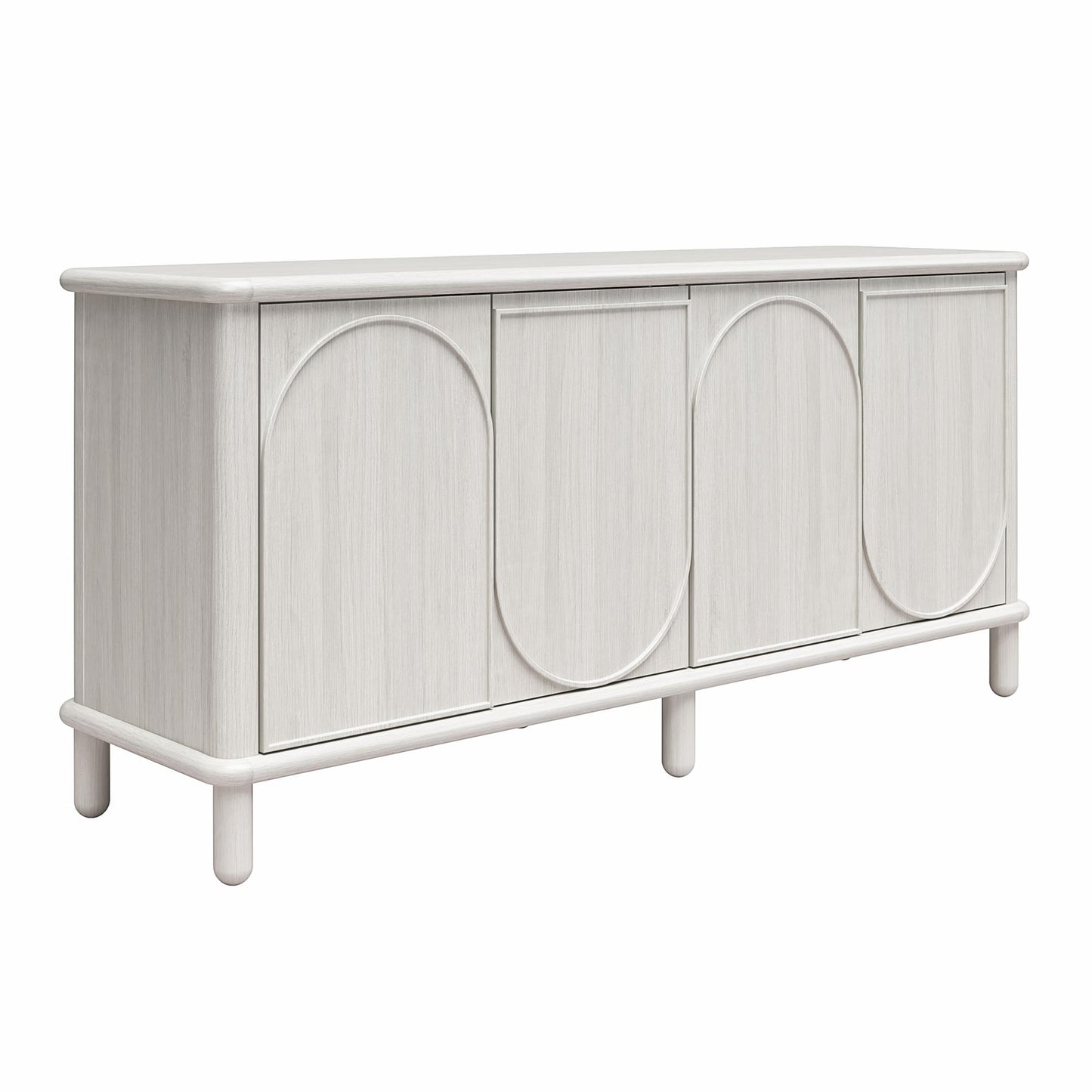 Rustic White Selena Credenza - Home Office Storage Unit