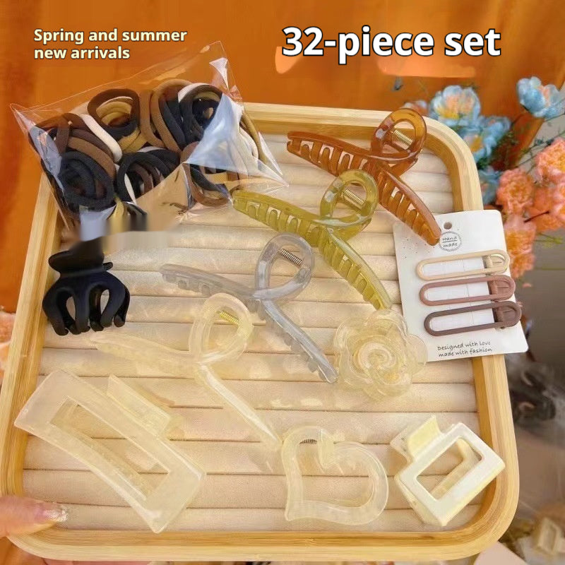 32-Piece Hair Clip Set - Assorted Acrylic Hair Accessories for Unisex