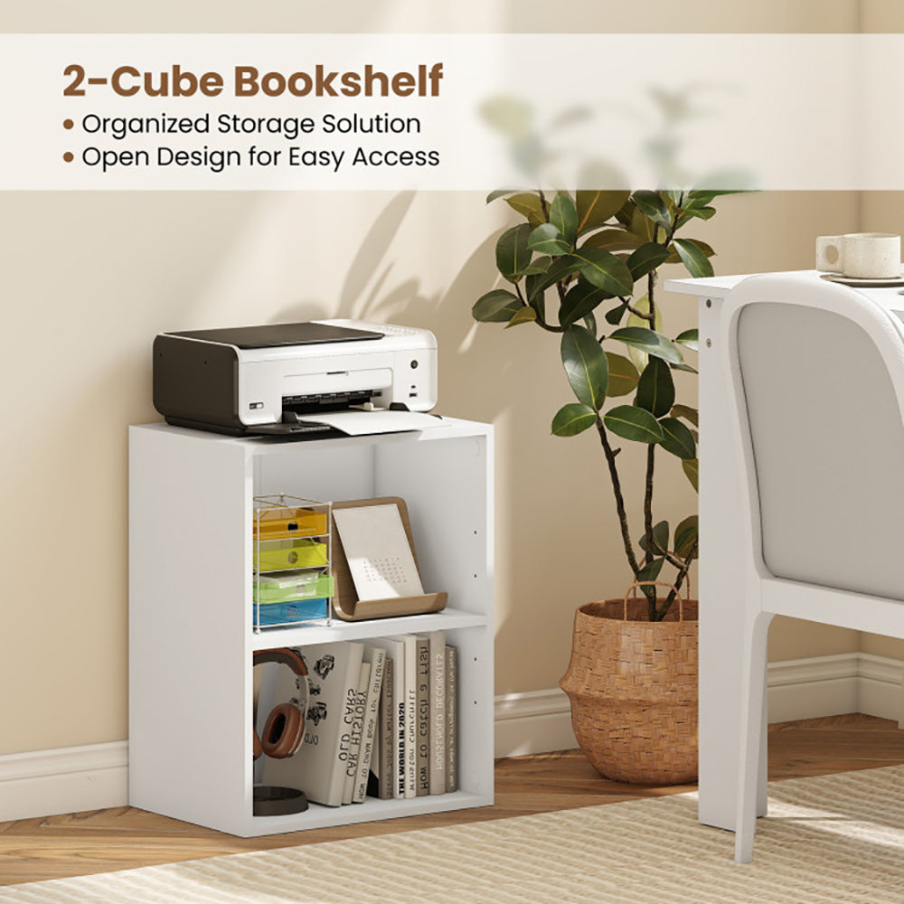 2-Cube Open Bookshelf with Adjustable Shelf - Versatile Storage