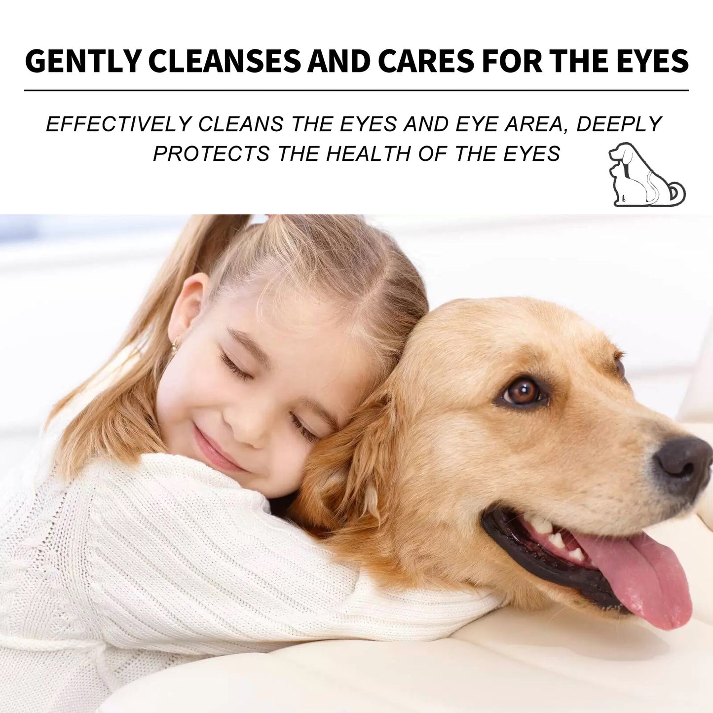 Pet Eye Drops for Dogs & Cats - Gentle Tear Stain & Eye Cleaner 100ml
