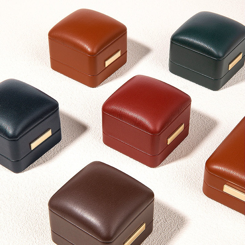 High-Grade PU Leather Jewelry Storage Box with Rounded Corners