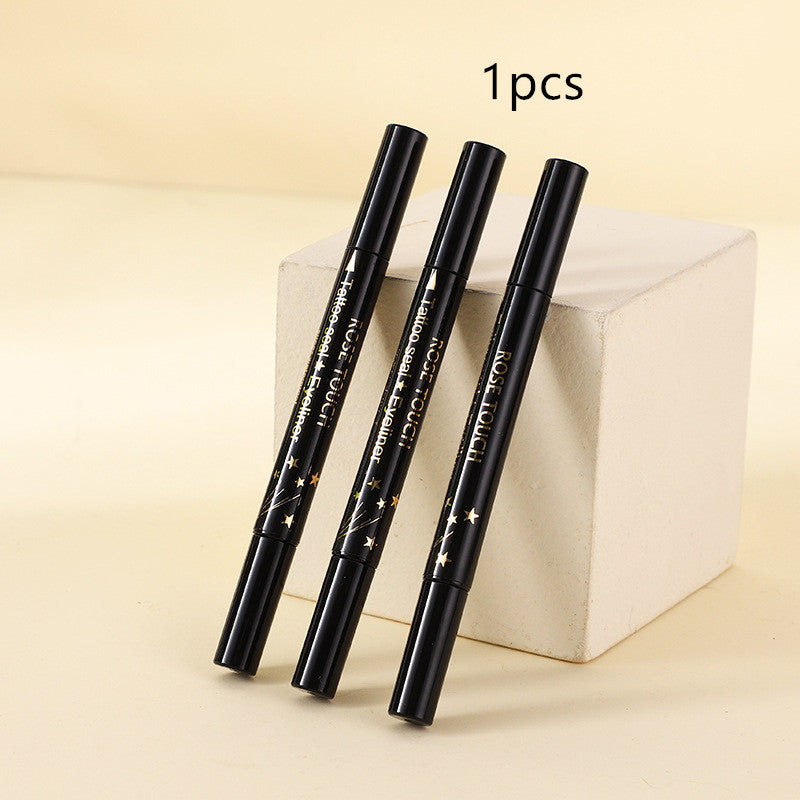 Waterproof Quick-Drying Double-Headed Eyeliner Set - Black