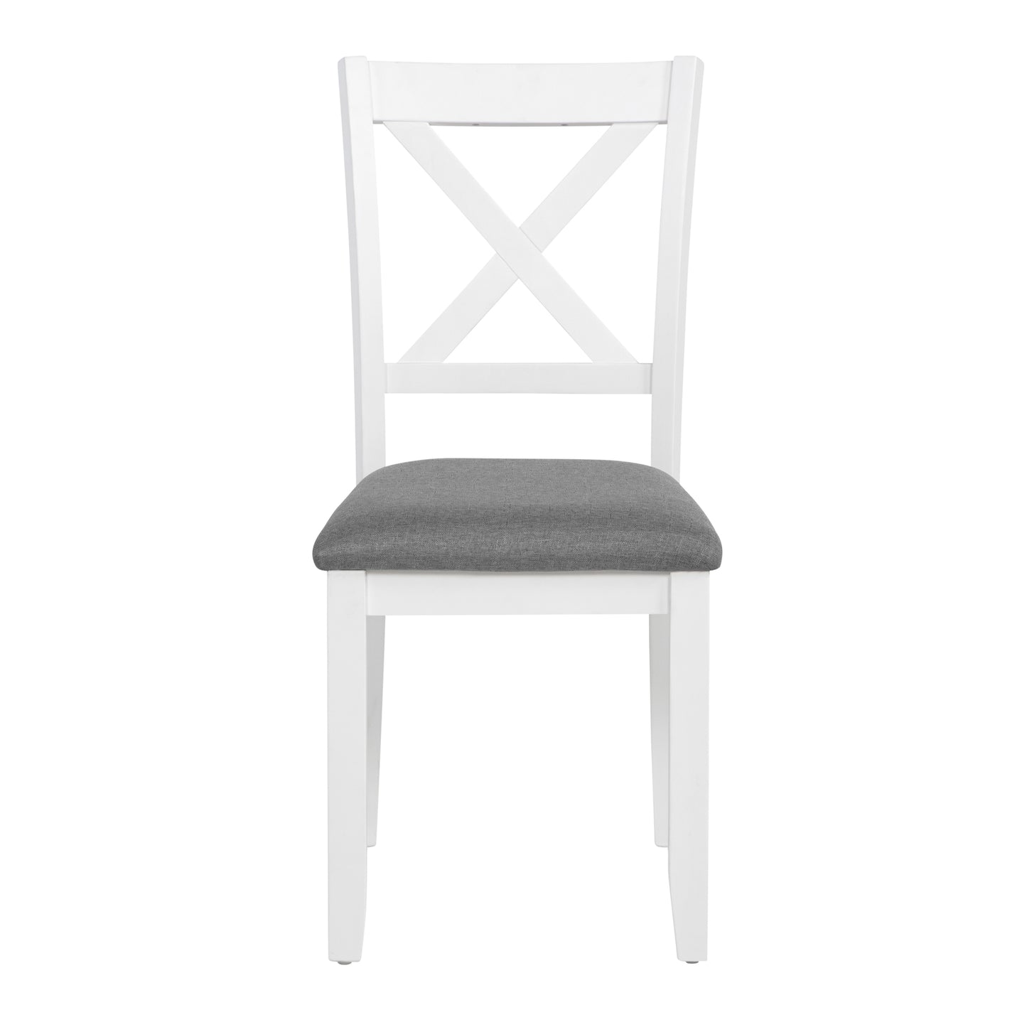 Wooden Dining Chairs Set of 4 with Padded Seats - Grey & White