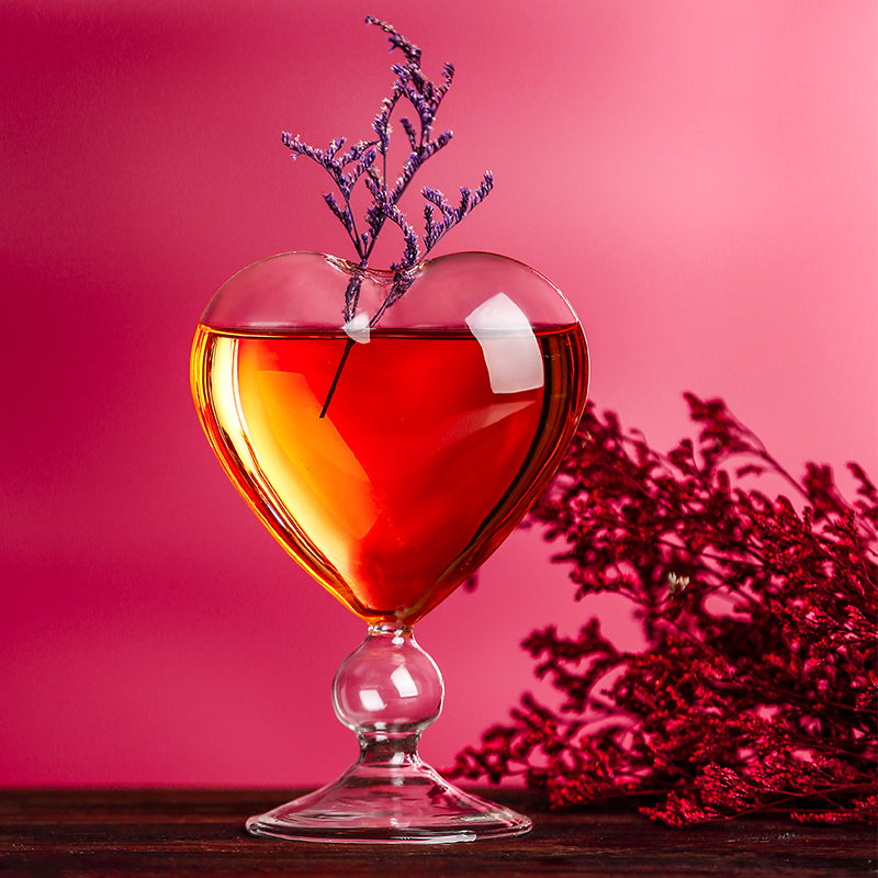 Heart-Shaped Glass Cocktail Cup - Japanese Style Heart-Shaped Wine Goblet