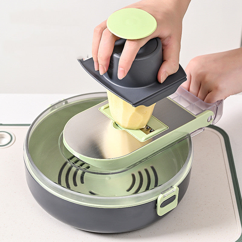 Multifunctional Vegetable Cutter and Kitchen Knife Set with Storage and Water Filter Basket