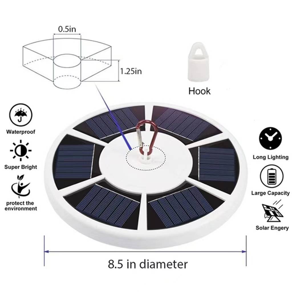42 LED Solar Flag Pole Light with Adjustable Brightness for Outdoor Camping
