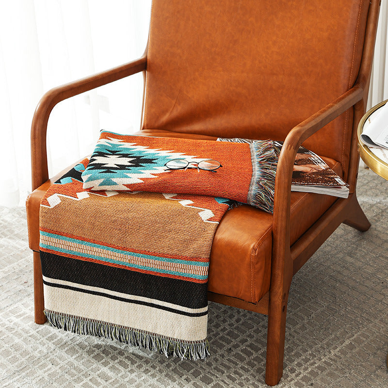 Outdoor Camping Sofa Throw Blanket Bohemian Geometric Pattern 130x160cm or 160x220cm