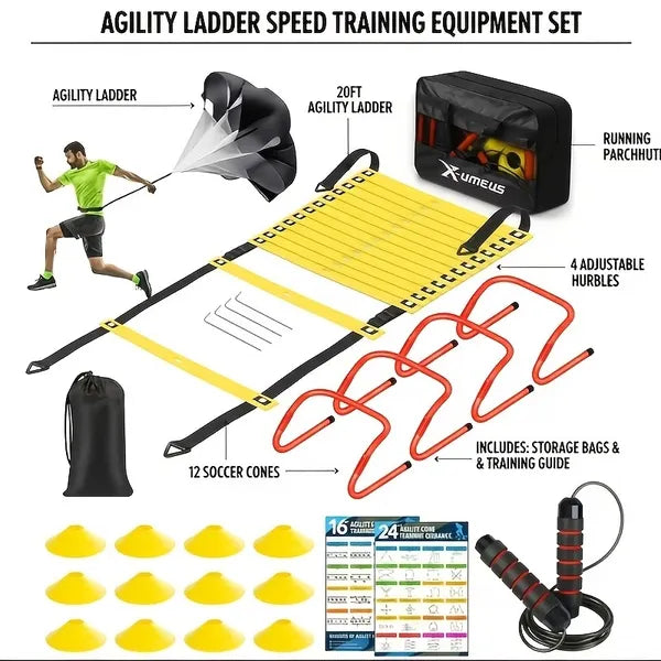 Adjustable Agility Ladder Training Set for Speed & Footwork Fitness