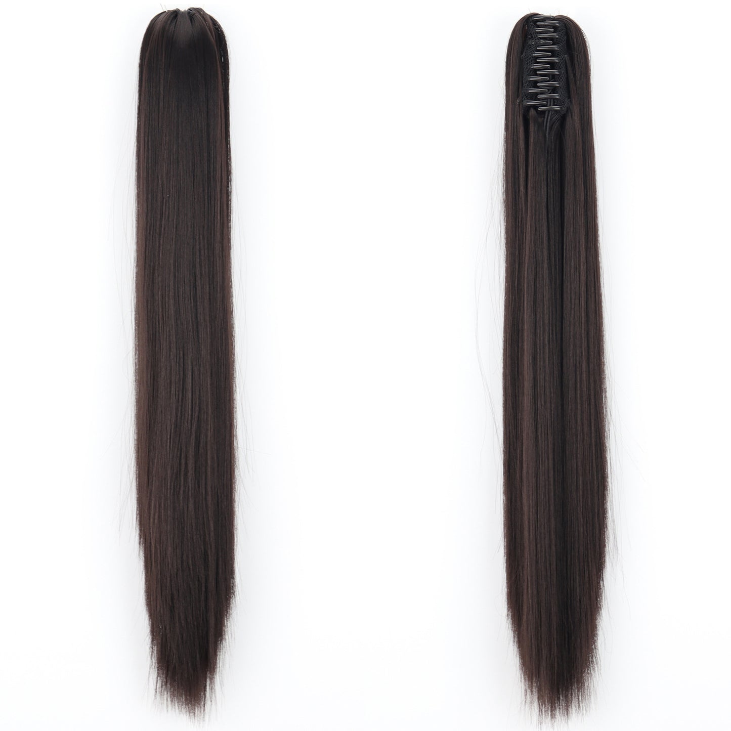Long Straight Synthetic Wig with Ponytail Claw Clip - Chemical Fiber Hair Extension