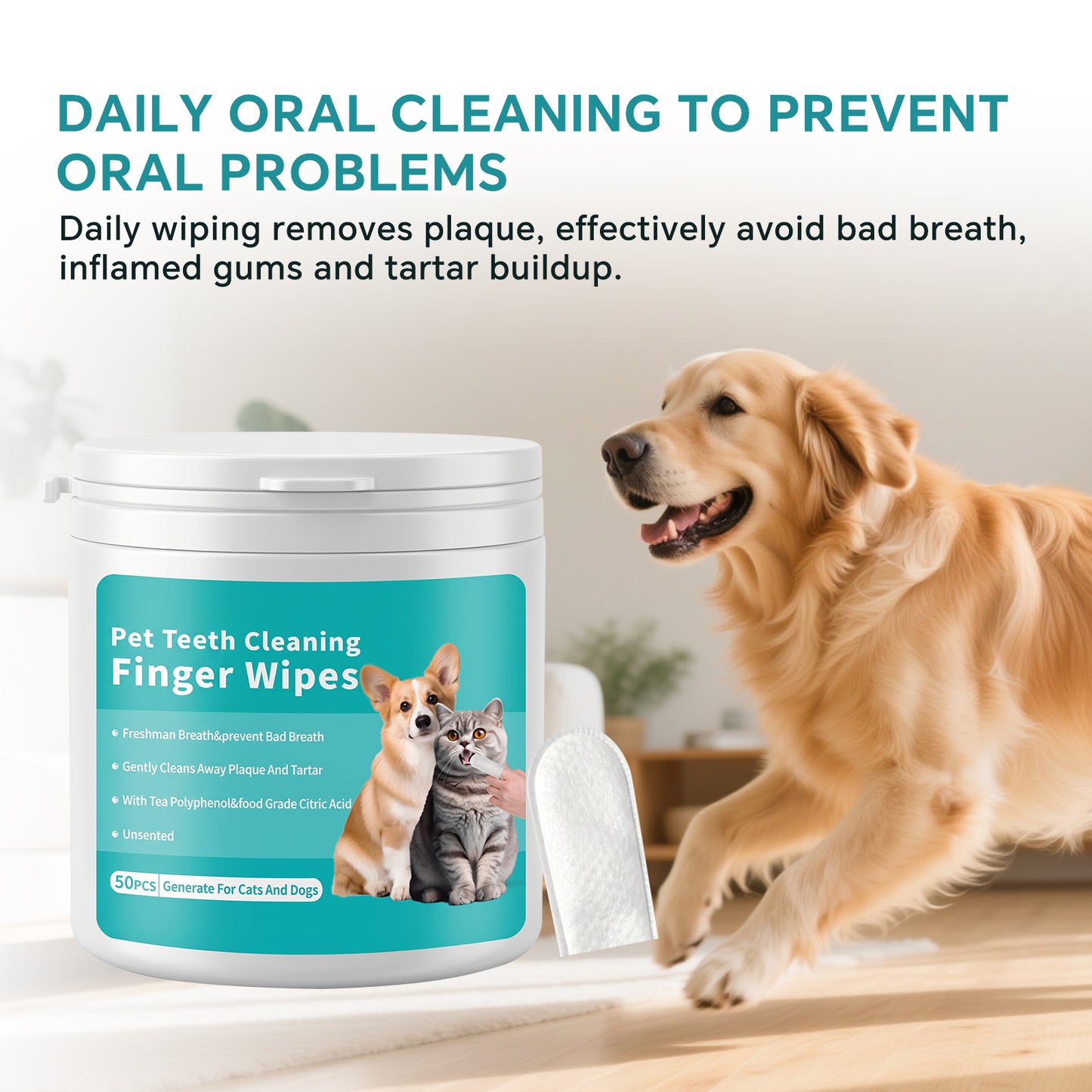Pet Tooth Cleaning Wet Wipes - 50 Pieces, Self Pickup, Multiple Specifications