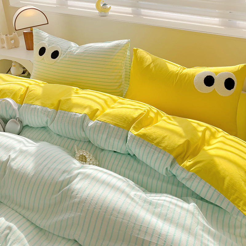 Four-Piece Bedding Set with Duvet Cover and Pillowcases – Multiple Sizes & Patterns