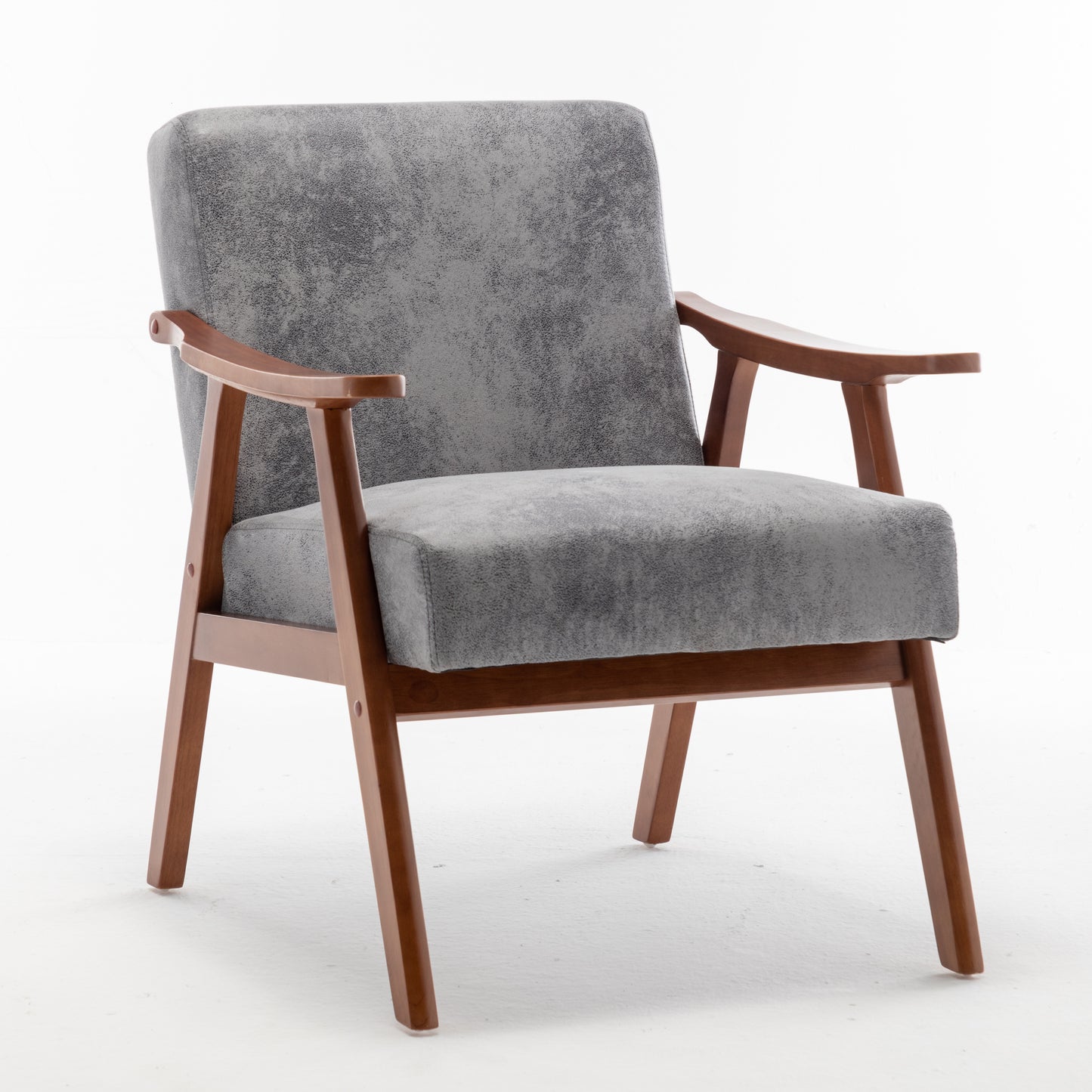 Accent Chair With Microfiber Upholstery And Solid Wood Frame, Classic