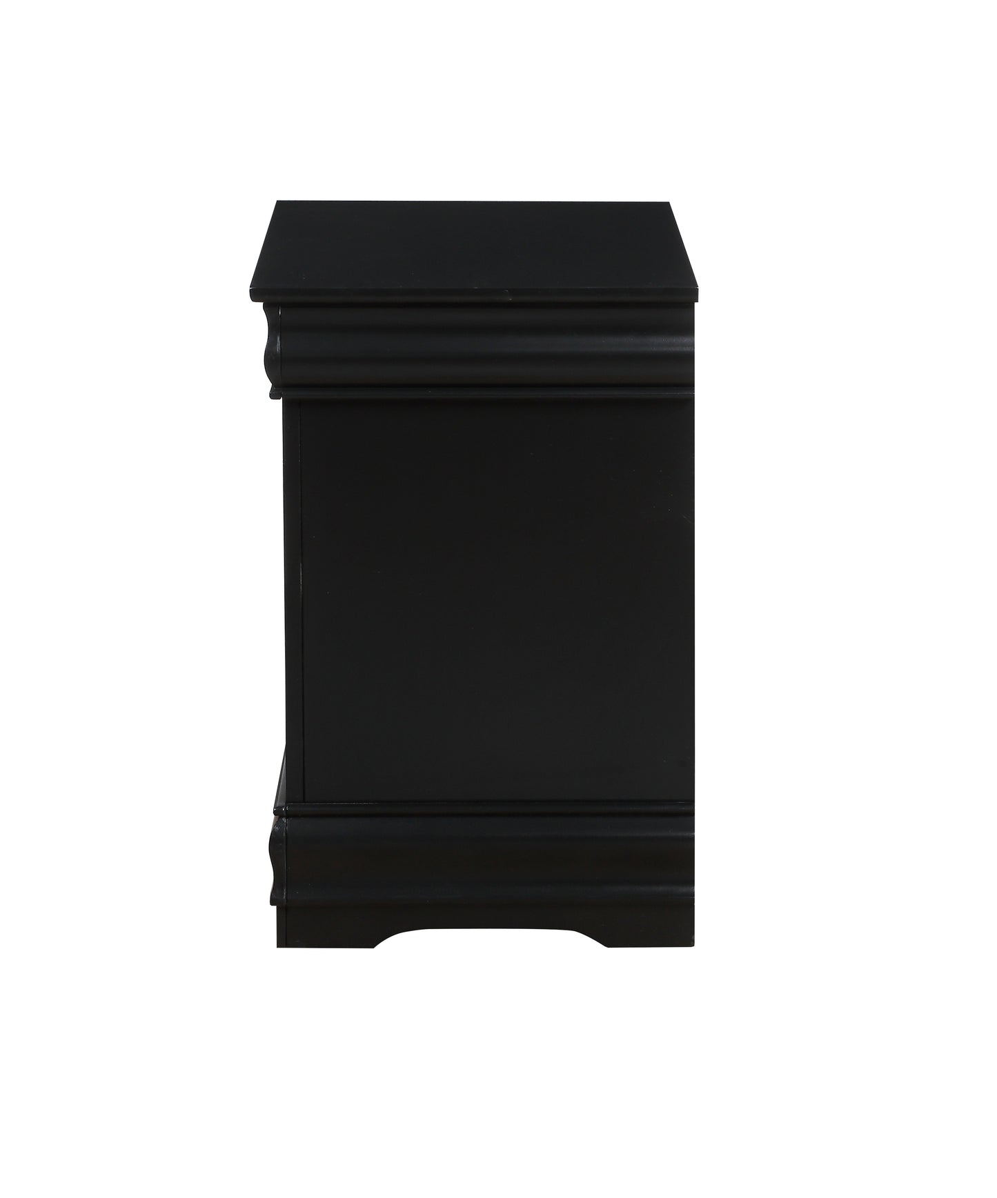 Black Finish Nightstand with Two Storage Drawers