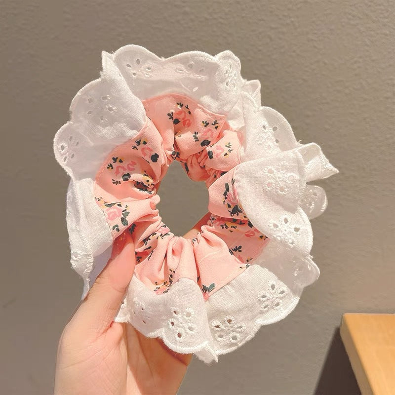 Summer Sweet Lace Scrunchie Hair Tie - Elegant Floral Hair Accessory