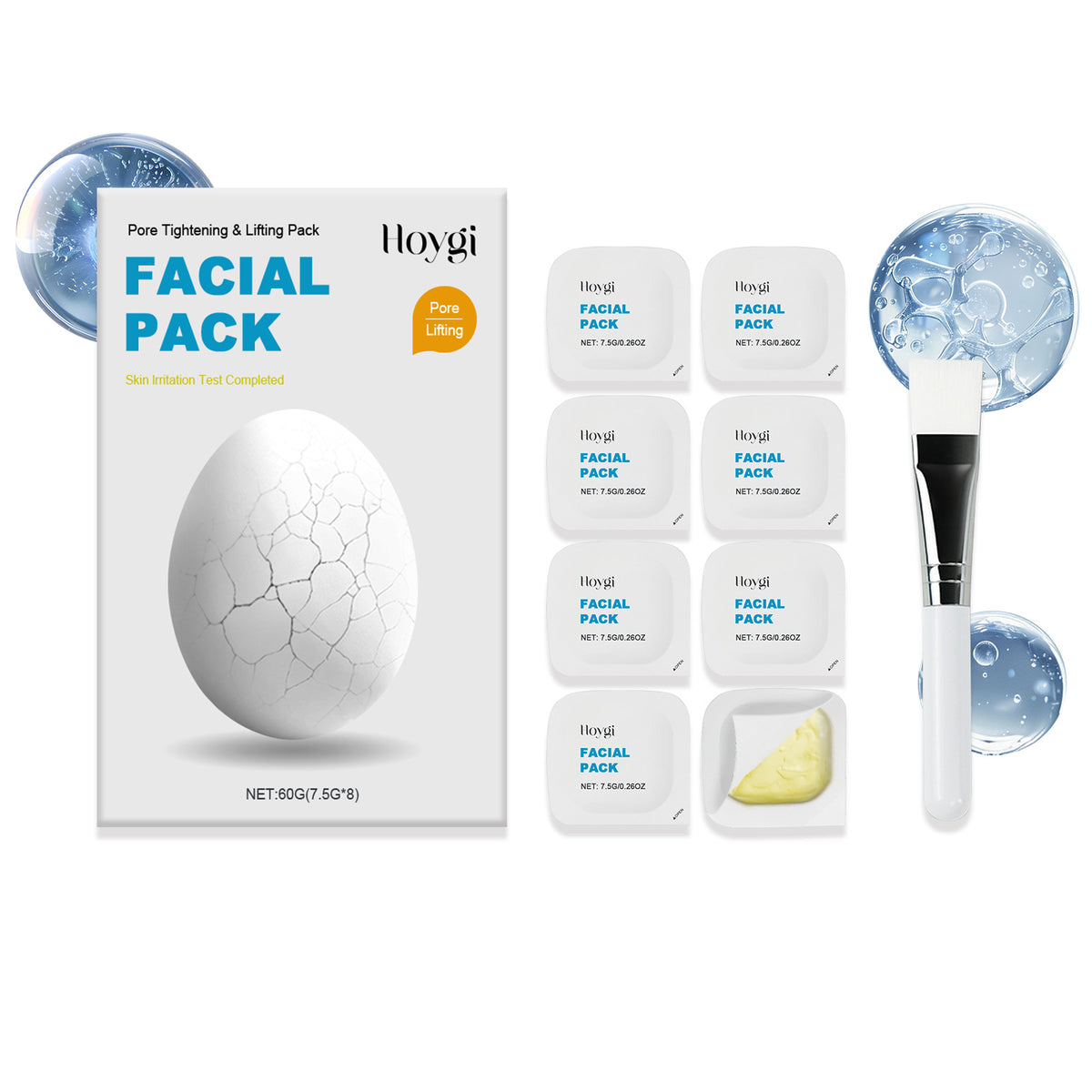 Full Face Mask Set with Brush - Exfoliating & Moisturizing Facial Care