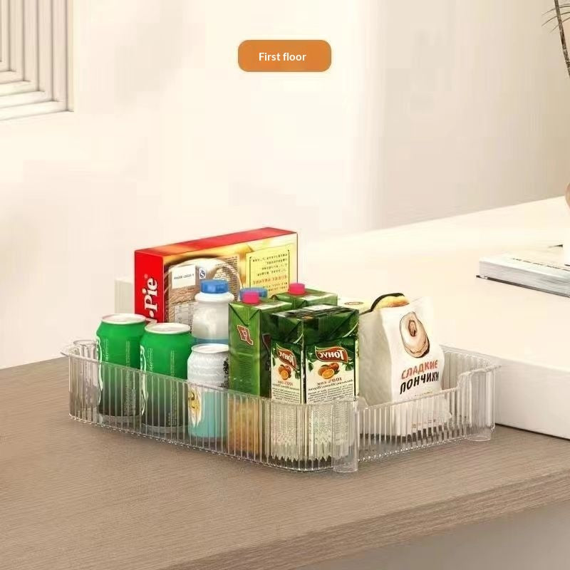Clear Acrylic Snack Storage Cart with Basket - Modern Mobile Organizer