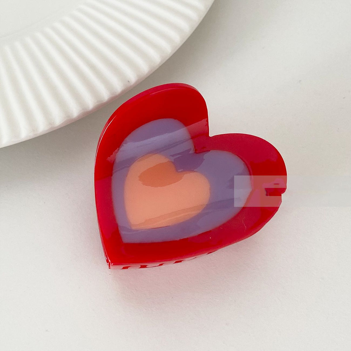 Retro Heart Acetate Hair Clip 6.5cm