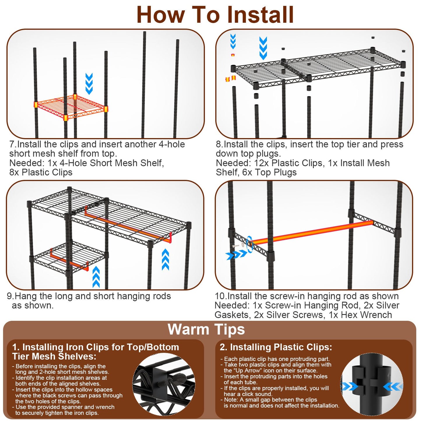1Pc 4 Tier Heavy Duty Garment Rack With Wheels Carbon Steel Clothing