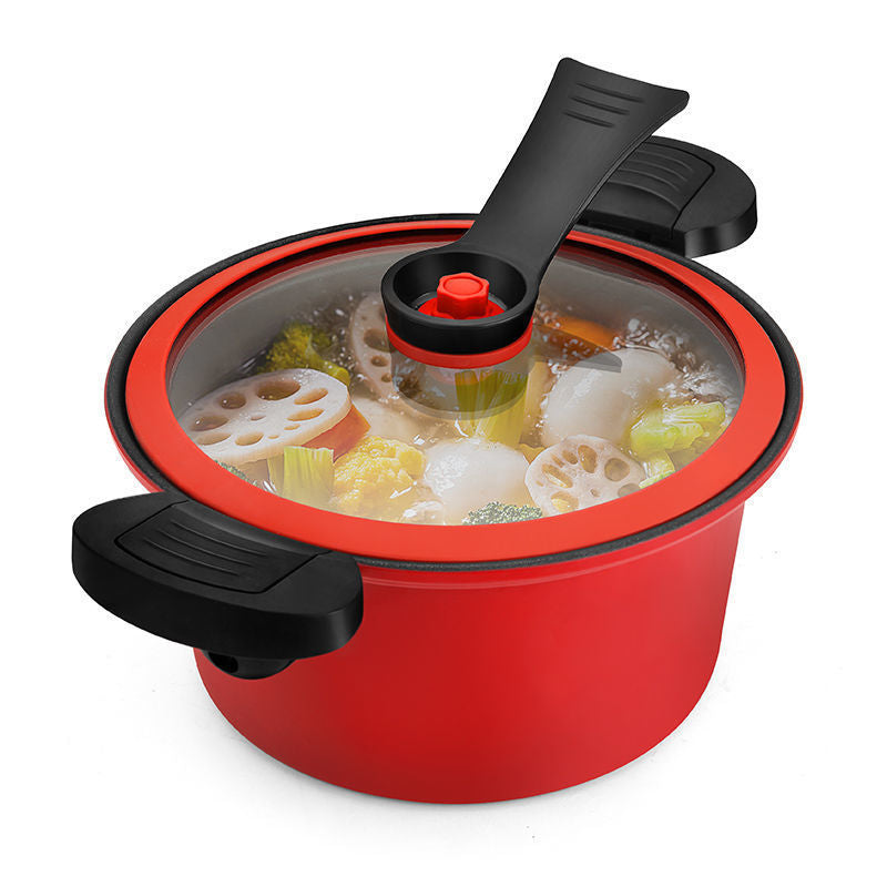 Electric Pressure Cooker 22cm, 3.1-4L Non-Stick Stew Pot with Glass Lid