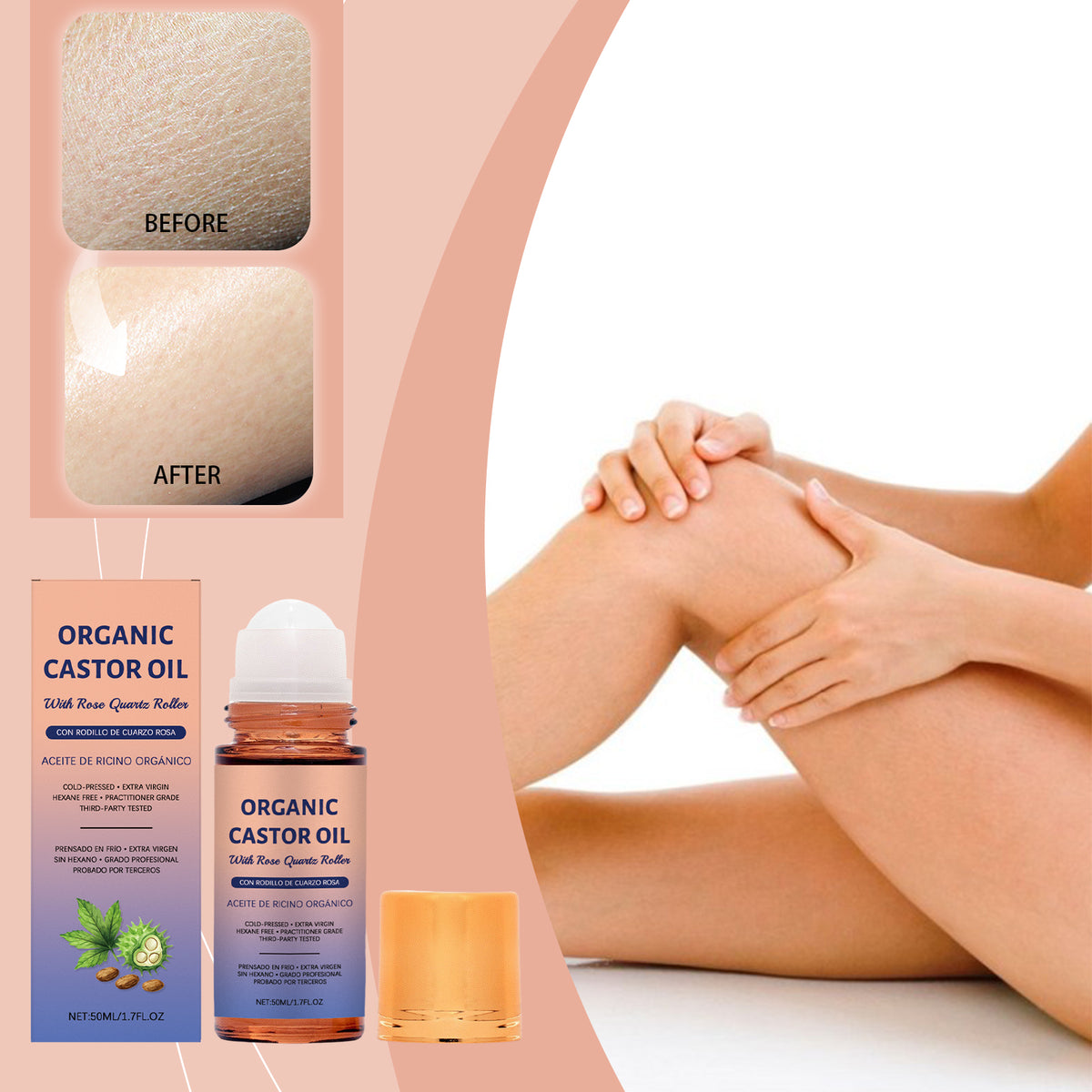 Castor Oil Massage Roller - 50ml
