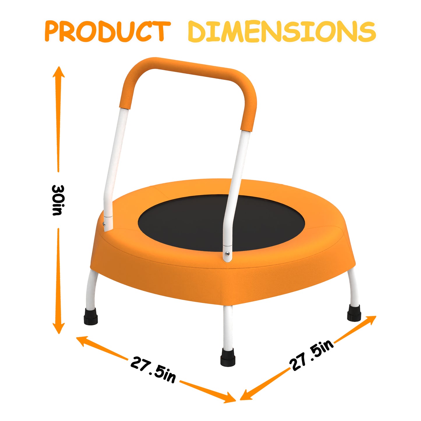28-Inch Toddler Trampoline with Handle - Indoor & Outdoor Fun