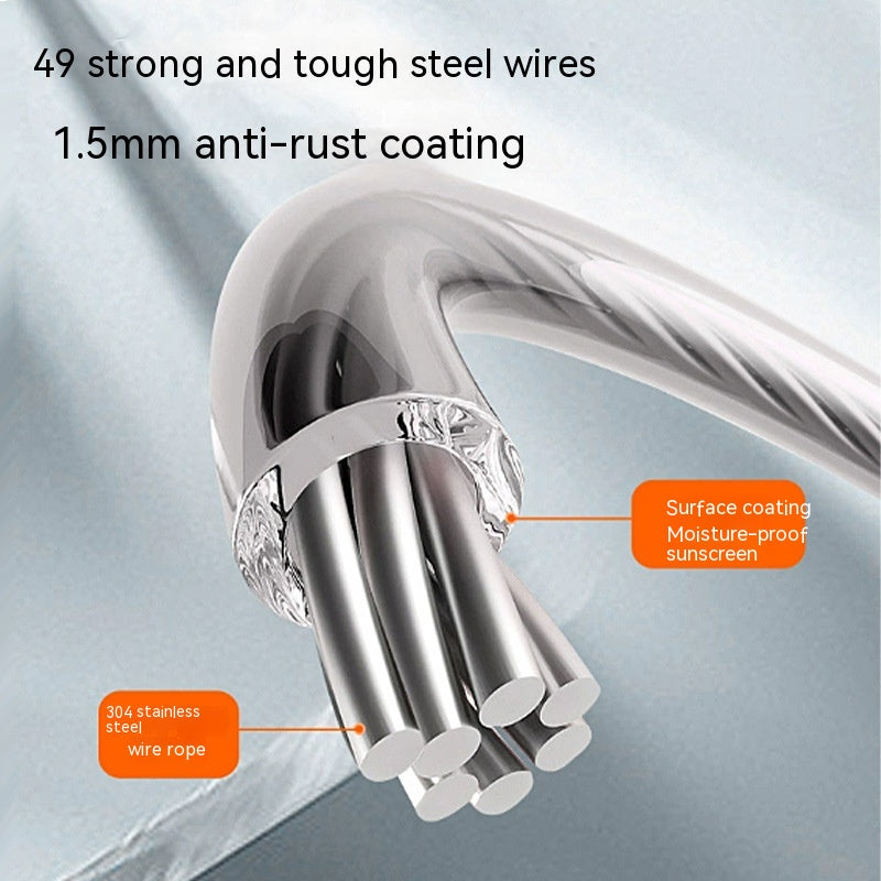 Punch-Free Toilet Clothesline Drying Rack - Wall Mount Bathroom Storage