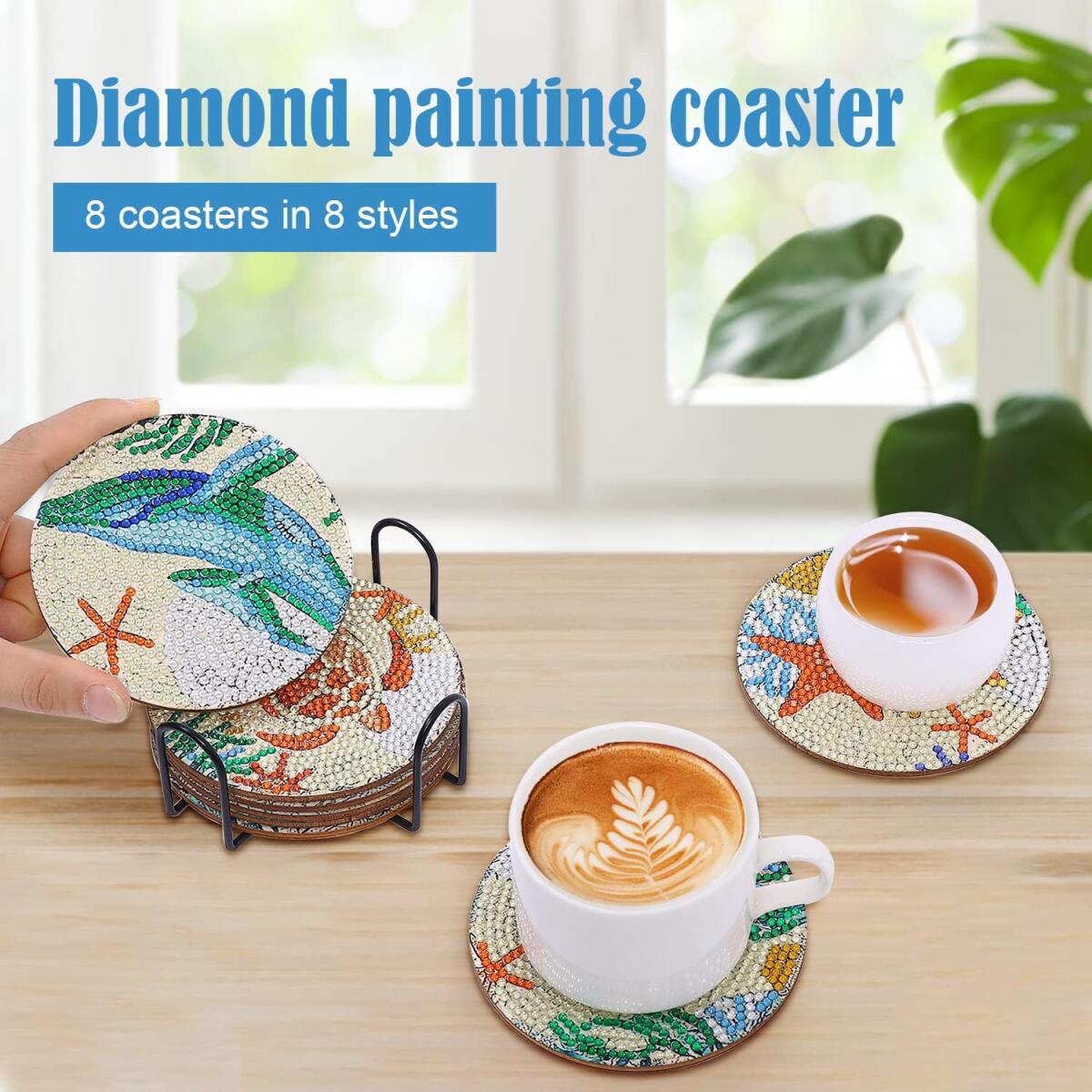 16-Piece Rhinestone Diamond Coaster Set