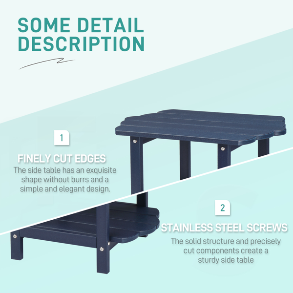 2-Tier Outdoor Side Table, HDPE Adirondack Table Patio Weather