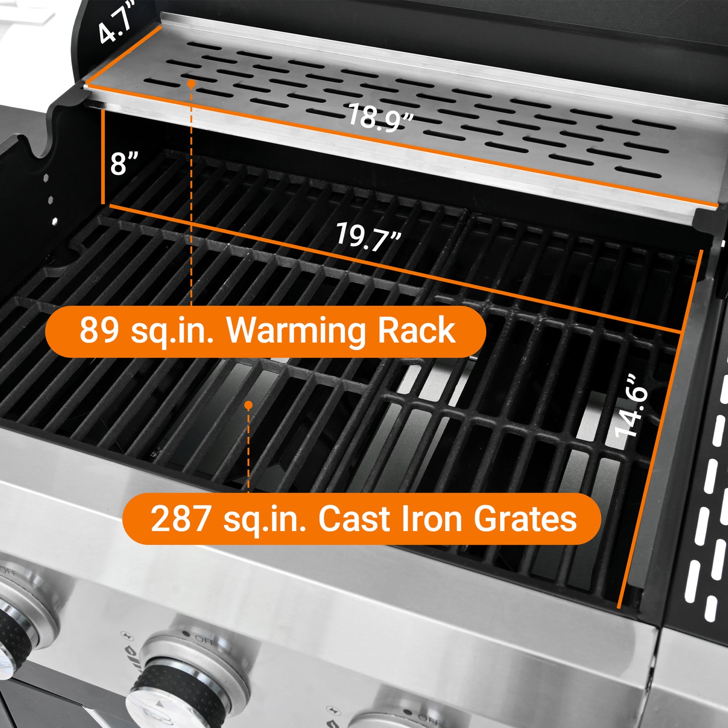 3-Burner Propane Grill with Side Burner - Stainless Steel BBQ