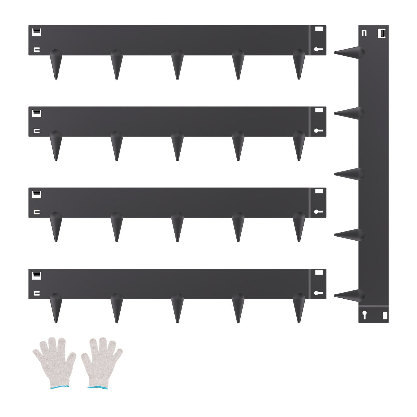 Steel Landscape Edging 5 Pack 39x4in Rust-Resistant Garden Border Black