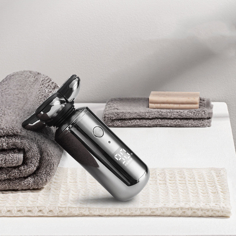 Digital Intelligent 5-Blade Electric Shaver – Silver, USB Rechargeable