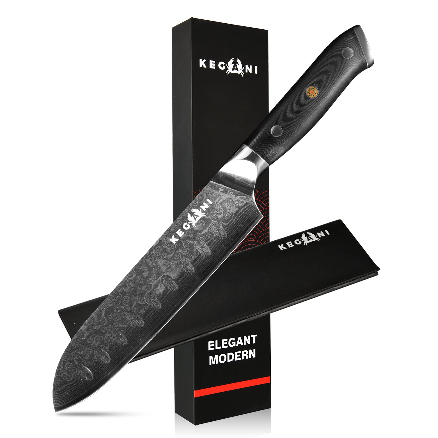 Damascus Steel Chef Knife - 8 Inch VG10 Blade with G10 Handle