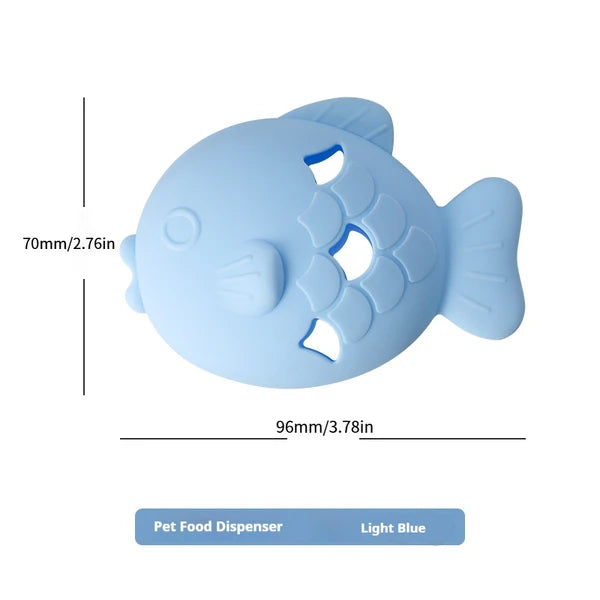 Fish-Shaped Dog Treat Dispenser Toy - Food-Grade Silicone Slow Feeder for Boredom Relief & Teeth Cleaning